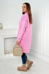 Sweater Cardigan with cable knit 2021 - 5 / – Pink || Light цвет / color | Lexline Fashion