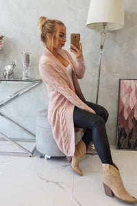 Sweater Cardigan with cable knit 2021 - 5 / – Powder цвет / color | Lexline Fashion