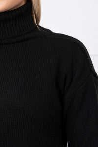 Sweater with a turtleneck 2020 - 16 / – Black цвет / color | Lexline Fashion