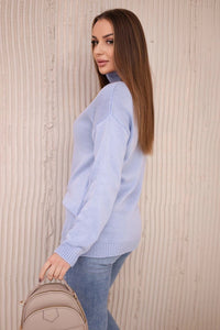 Sweater with a turtleneck 2020 - 16 / – Blue цвет / color | Lexline Fashion