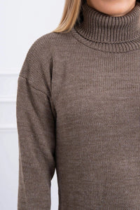 Sweater with a turtleneck 2020 - 16 / – Cappuccino цвет / color | Lexline Fashion
