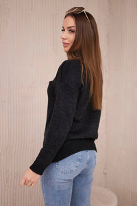 Sweater with a turtleneck 2020 - 16 / – Graphite цвет / color | Lexline Fashion