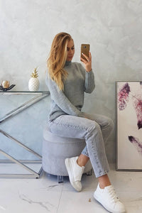 Sweater with a turtleneck 2020 - 16 / – Gray цвет / color | Lexline Fashion