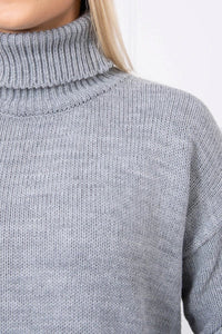 Sweater with a turtleneck 2020 - 16 / – Gray цвет / color | Lexline Fashion