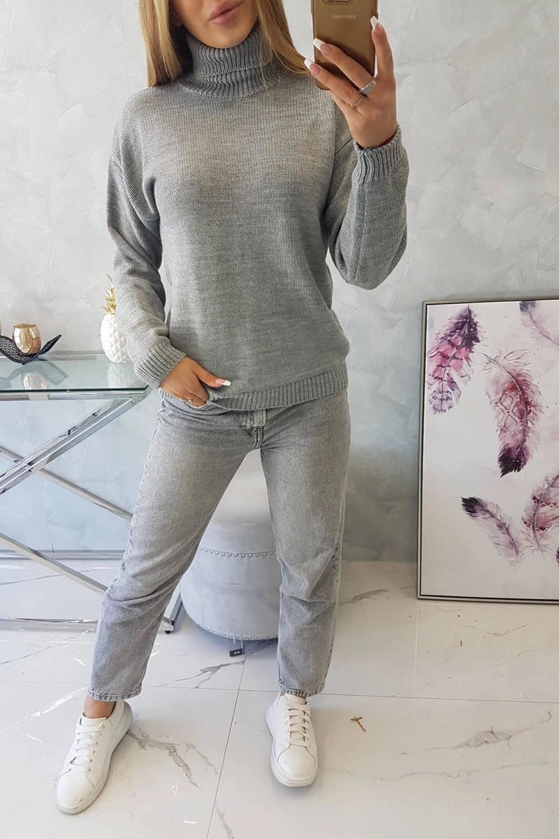 Sweater with a turtleneck 2020 - 16 / – Gray цвет / color | Lexline Fashion
