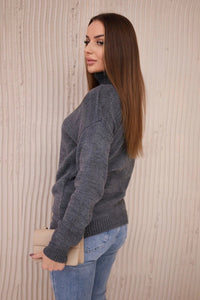 Sweater with a turtleneck 2020 - 16 / – Gray || Dark цвет / color | Lexline Fashion