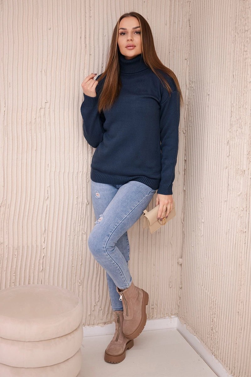 Sweater with a turtleneck 2020 - 16 / – Jeans цвет / color | Lexline Fashion