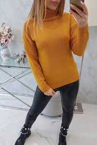 Sweater with a turtleneck 2020 - 16 / – Mustard цвет / color | Lexline Fashion