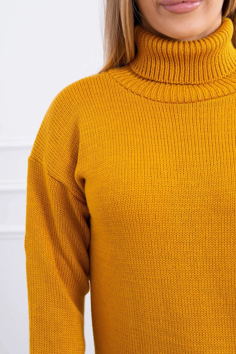Sweater with a turtleneck 2020 - 16 / – Mustard цвет / color | Lexline Fashion