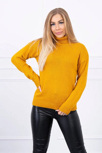 Sweater with a turtleneck 2020 - 16 / – Mustard цвет / color | Lexline Fashion