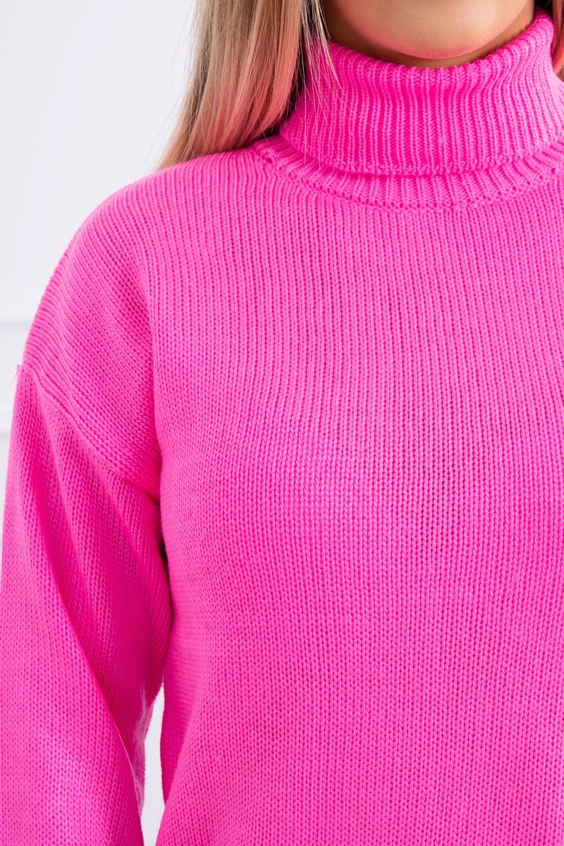 Sweater with a turtleneck 2020 - 16 / – Pink || Light цвет / color | Lexline Fashion