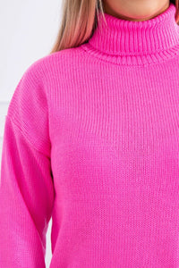 Sweater with a turtleneck 2020 - 16 / – Pink || Light цвет / color | Lexline Fashion