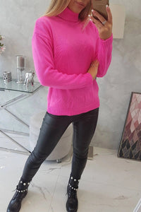 Sweater with a turtleneck 2020 - 16 / – Pink || Light цвет / color | Lexline Fashion