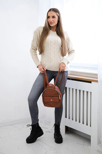 Sweater with braid weave 24 - 13 / – Beige цвет / color | Lexline Fashion