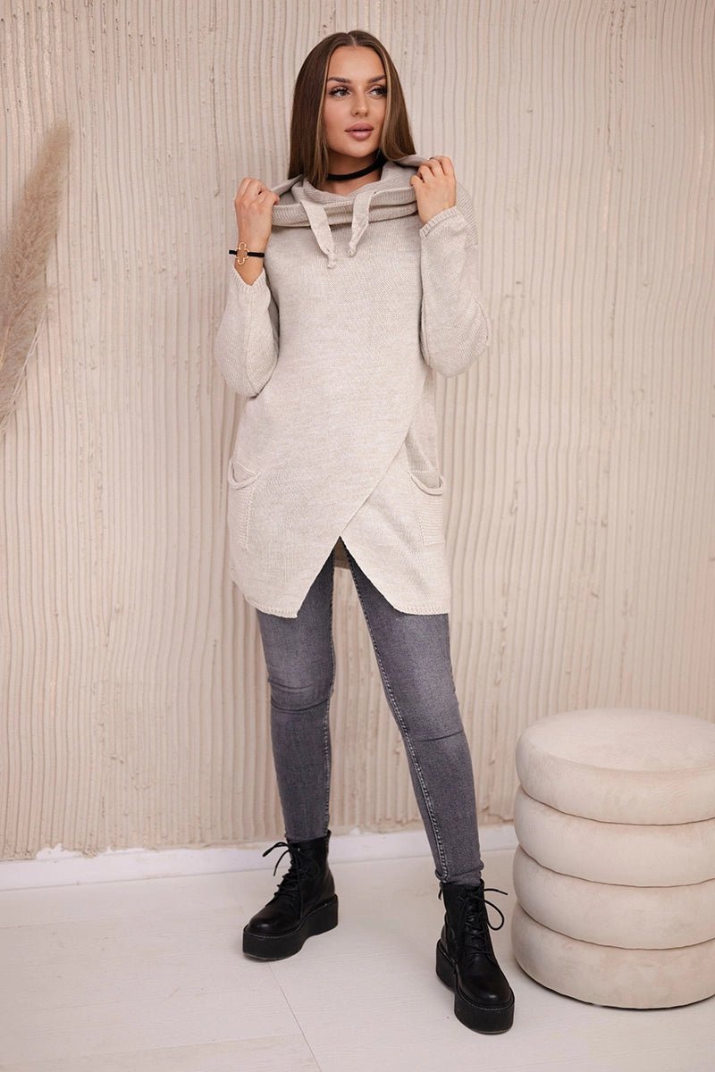 Sweater with envelope bottom 2019 - 6 / – Dark || beige цвет / color | Lexline Fashion