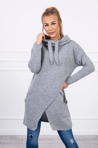 Sweater with envelope bottom 2019 - 6 / – Gray цвет / color | Lexline Fashion