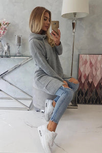 Sweater with envelope bottom 2019 - 6 / – Gray цвет / color | Lexline Fashion