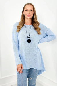 Sweater with necklace IT - 6 / – Blue цвет / color | Lexline Fashion