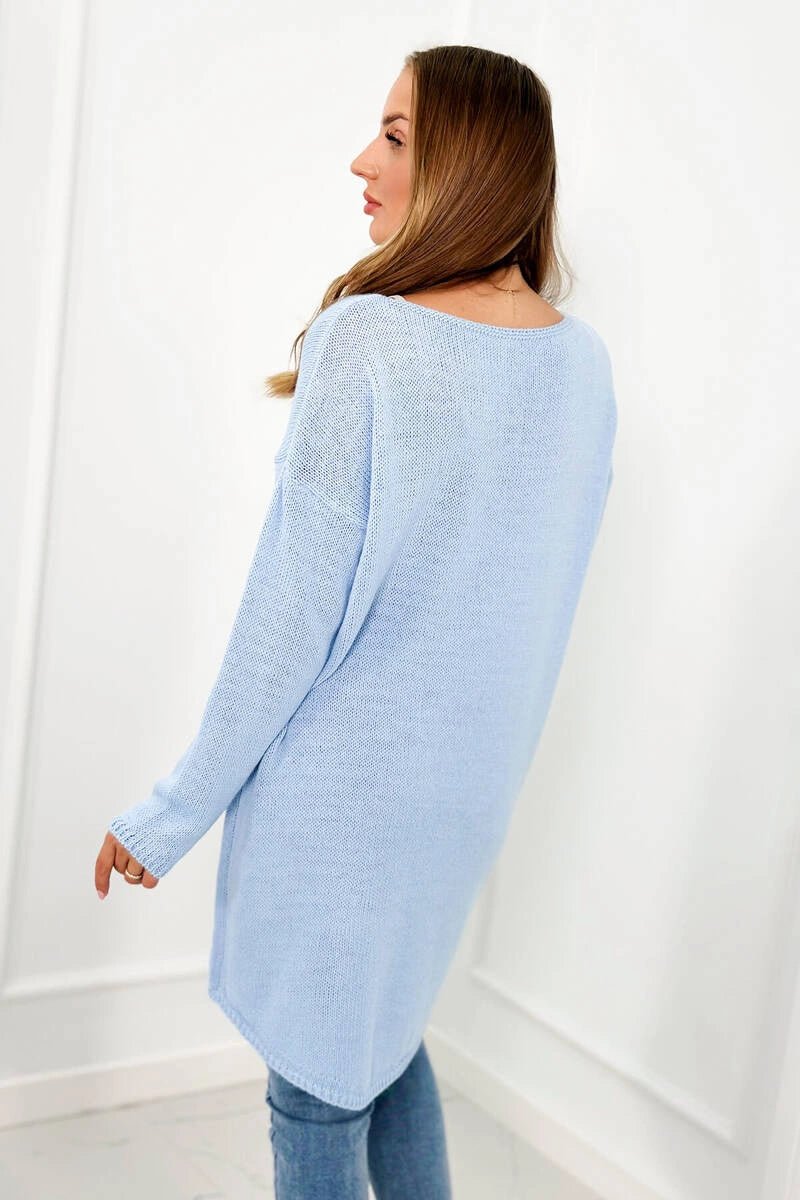 Sweater with necklace IT - 6 / – Blue цвет / color | Lexline Fashion