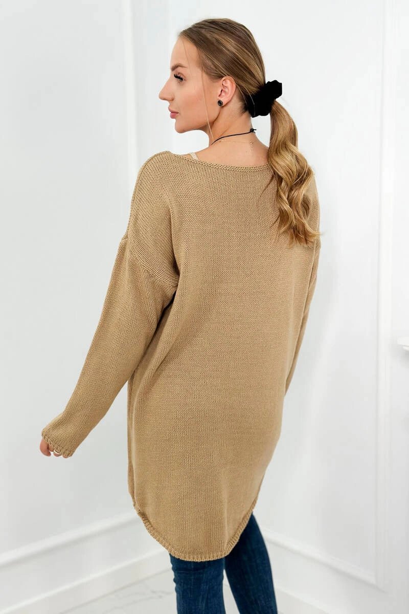 Sweater with necklace IT - 6 / – Camel цвет / color | Lexline Fashion
