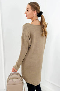 Sweater with necklace IT - 6 / – Dark || beige цвет / color | Lexline Fashion