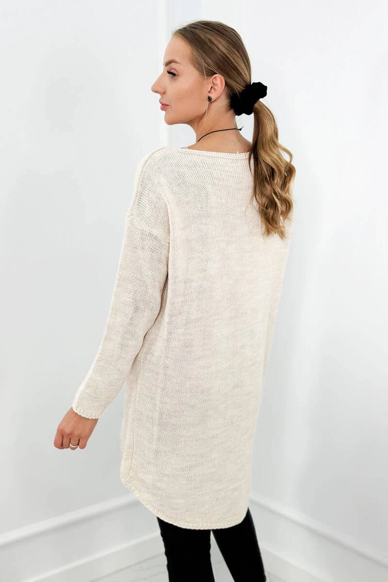 Sweater with necklace IT - 6 / – Light || Beige цвет / color | Lexline Fashion