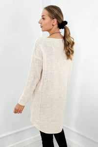 Sweater with necklace IT - 6 / – Light || Beige цвет / color | Lexline Fashion