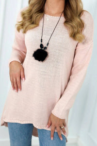 Sweater with necklace IT - 6 / – Powder цвет / color | Lexline Fashion