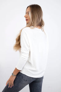 Sweater with the inscription Fantastic ART19792 / – Ecru цвет / color | Lexline Fashion