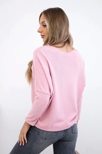 Sweater with the inscription Fantastic ART19792 / – Powder цвет / color | Lexline Fashion
