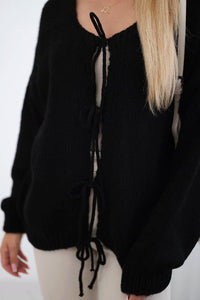 Sweater with ties IT - 49 / – Black цвет / color | Lexline Fashion