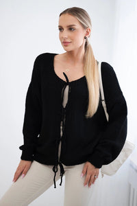 Sweater with ties IT - 49 / – Black цвет / color | Lexline Fashion