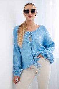 Sweater with ties IT - 49 / – Blue цвет / color | Lexline Fashion
