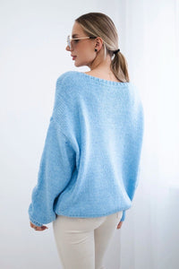 Sweater with ties IT - 49 / – Blue цвет / color | Lexline Fashion