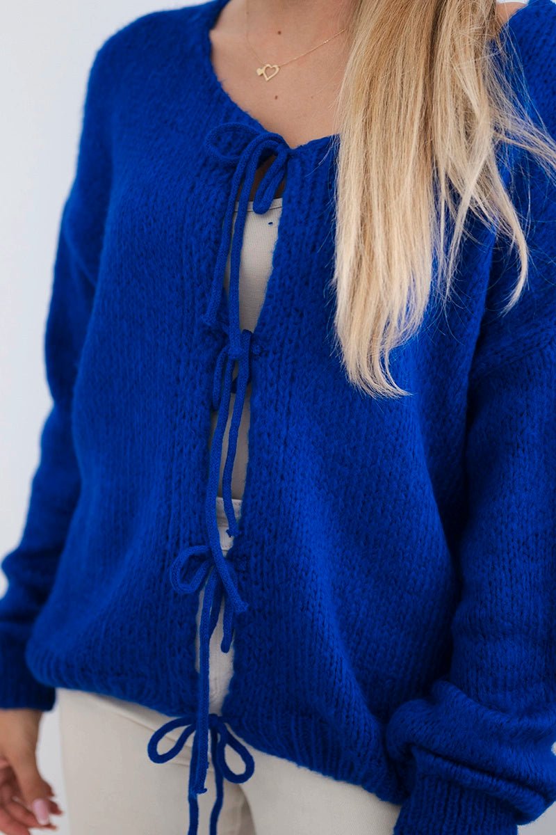 Sweater with ties IT - 49 / – Blue cornflower цвет / color | Lexline Fashion