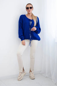 Sweater with ties IT - 49 / – Blue cornflower цвет / color | Lexline Fashion