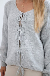 Sweater with ties IT - 49 / – Gray цвет / color | Lexline Fashion