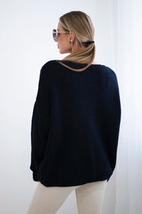 Sweater with ties IT - 49 / – Navy blue цвет / color | Lexline Fashion