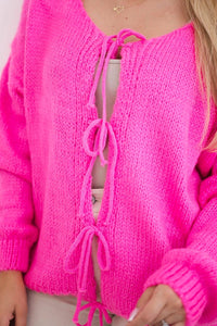 Sweater with ties IT - 49 / – Pink цвет / color | Lexline Fashion