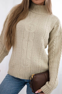 Sweater with turtleneck 24 - 9 / – Beige цвет / color | Lexline Fashion