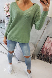 Sweater with V neckline 2019 - 11 / – Mint || Dark цвет / color | Lexline Fashion