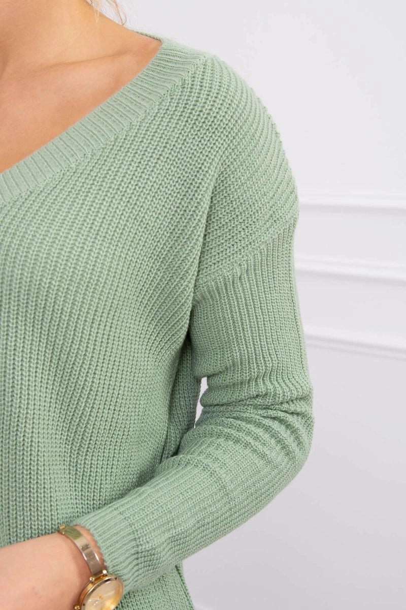 Sweater with V neckline 2019 - 11 / – Mint || Dark цвет / color | Lexline Fashion