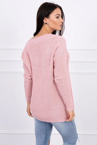 Sweater with V neckline 2019 - 11 / – Powder цвет / color | Lexline Fashion