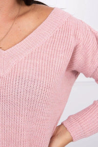 Sweater with V neckline 2019 - 11 / – Powder цвет / color | Lexline Fashion