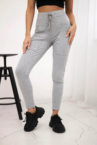 Sweatpants tied at the waist 9393 / – Gray цвет / color | Lexline Fashion