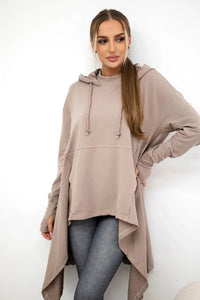 Sweatshirt flared at the bottom 9385 / – Beige цвет / color | Lexline Fashion
