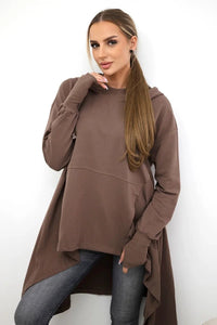 Sweatshirt flared at the bottom 9385 / – Mocca цвет / color | Lexline Fashion