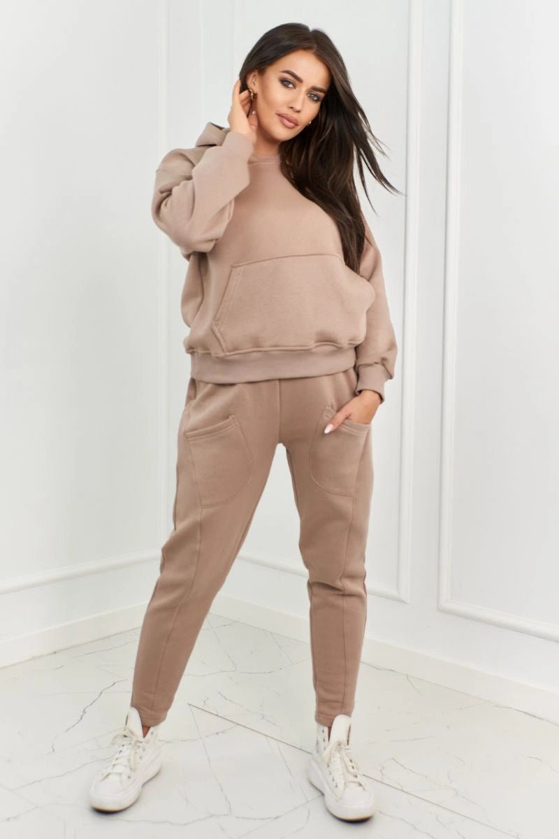 Sweatshirt + pants 9577 / – Beige цвет / color | Lexline Fashion