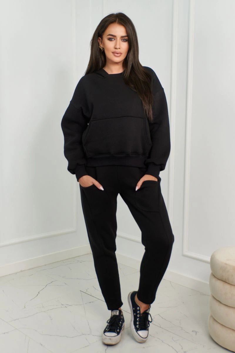 Sweatshirt + pants 9577 / – Black цвет / color | Lexline Fashion