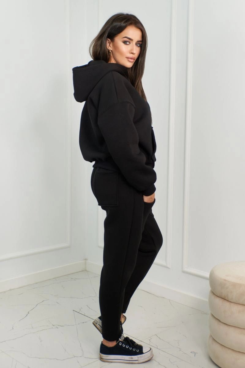 Sweatshirt + pants 9577 / – Black цвет / color | Lexline Fashion